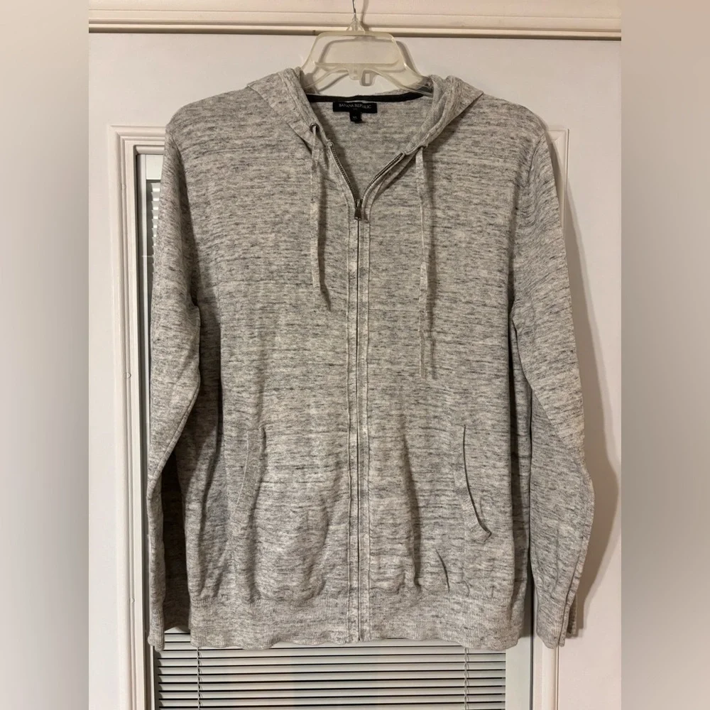 Banana Republic Gray Zip-Up Men's Sweater